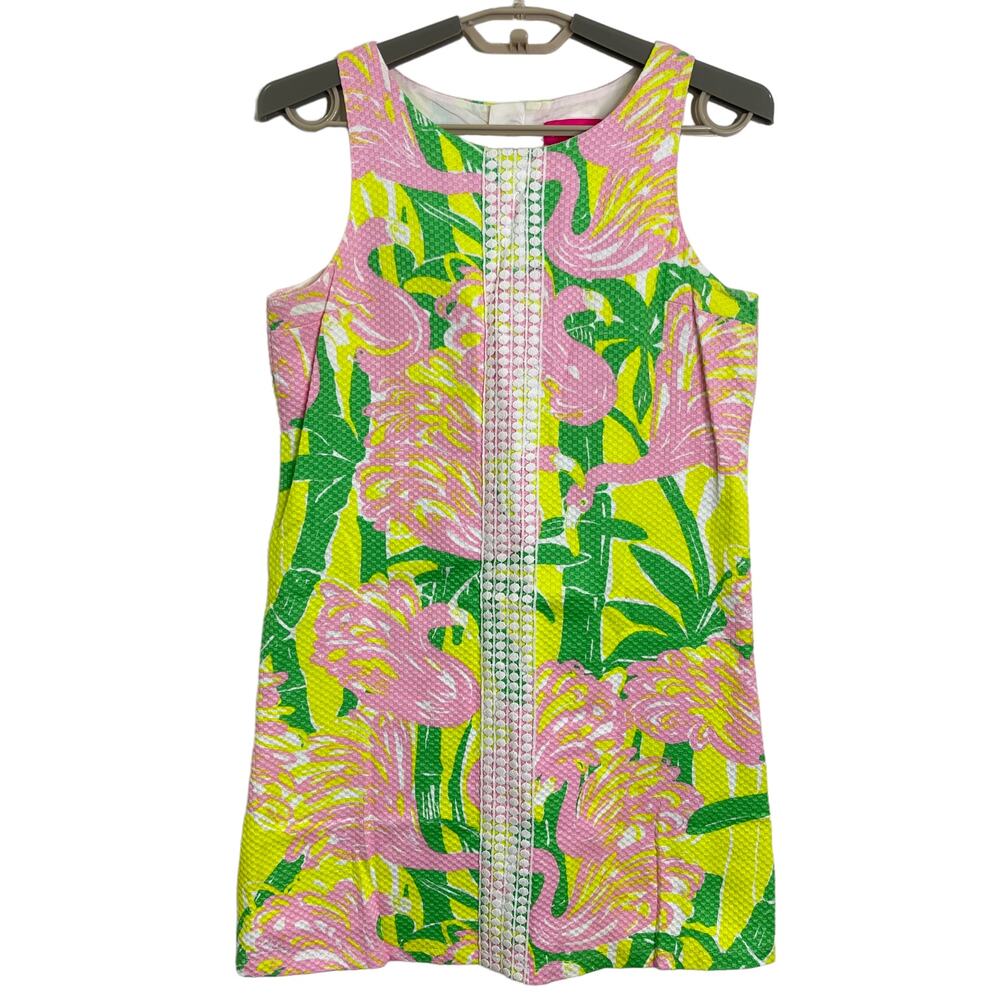 Lilly Pulitzer for Target Fan Dance Flamingo Shift Dress Girls XL 14/16 Womens 0